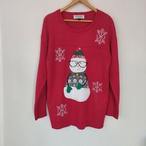 Vintage Tiara International Christmas Collection Ugly Snowman Sweater Size XL